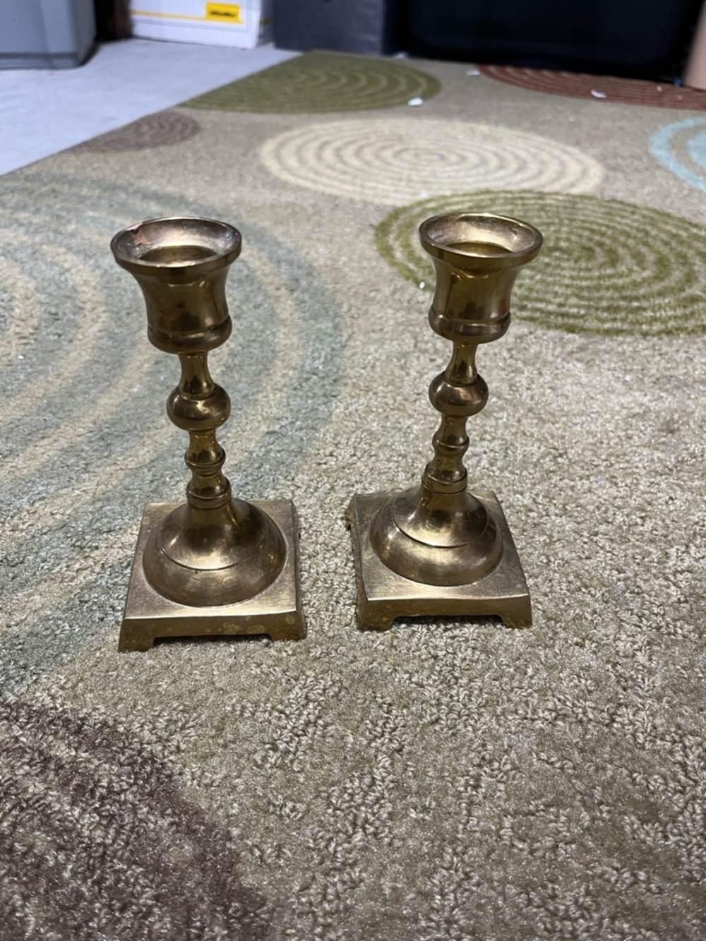 Brass Candlestick Pair - Classic Gold Finish